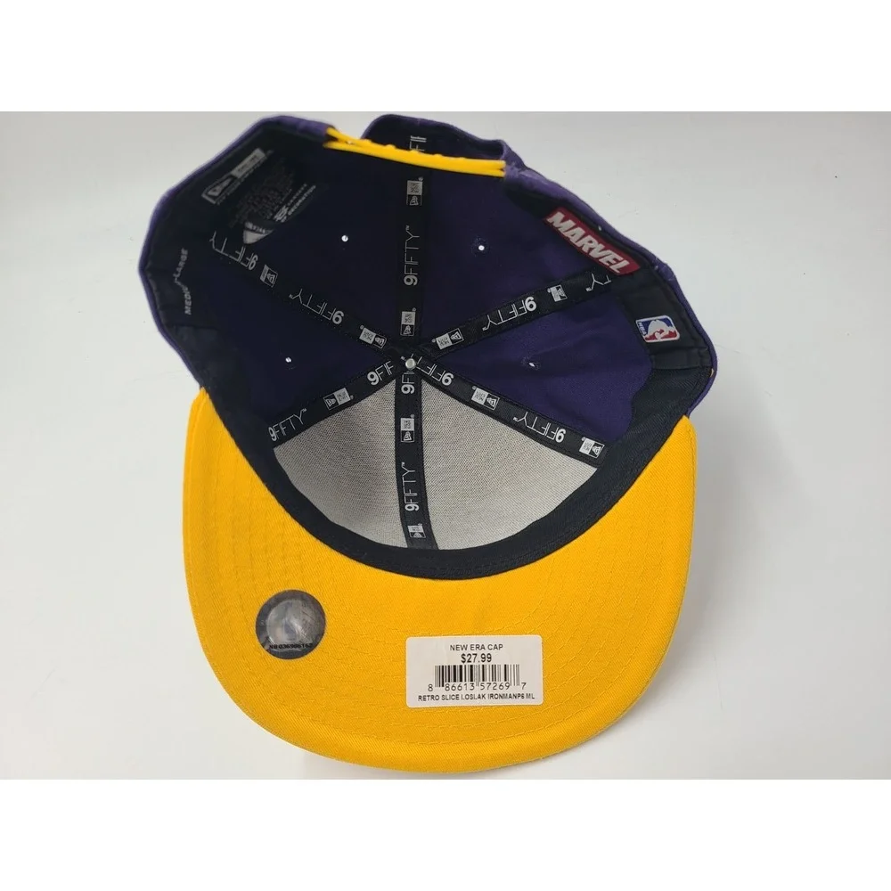 Los Angeles Lakers Iron Man Marvel New Era‎ 9Fifty Snapback Hat Cap NBA Purple